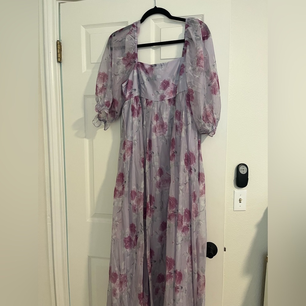 Floral Sheer Overlay Dress